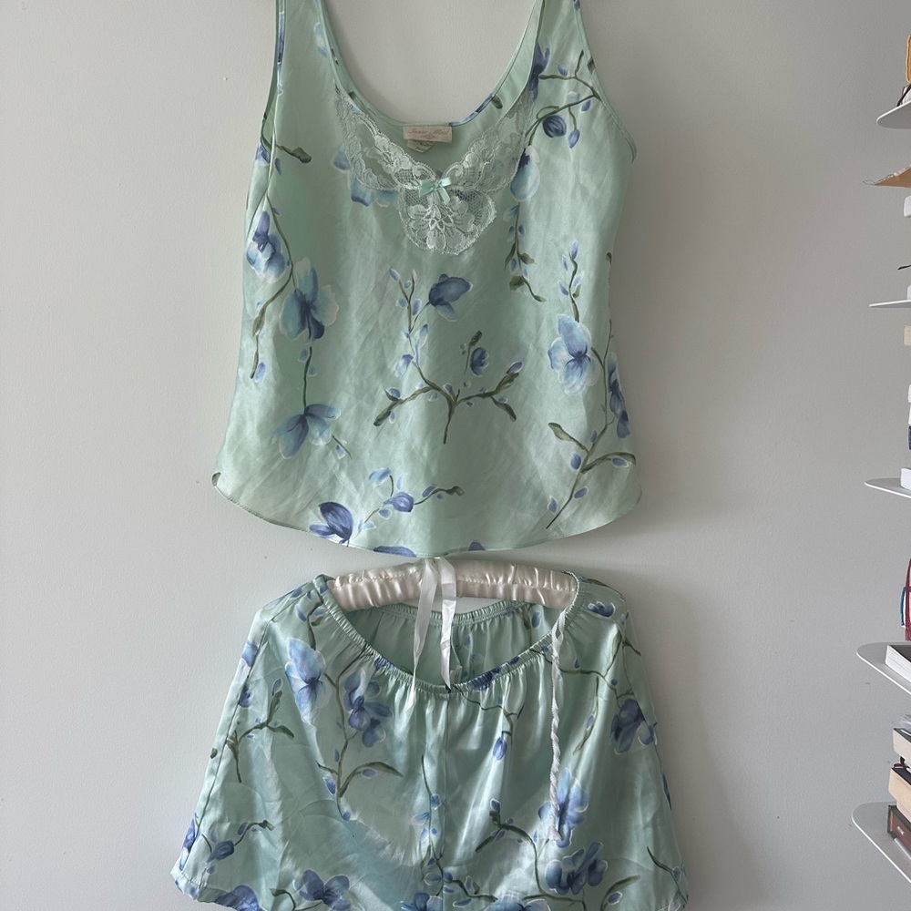 Floral Mint Green Sleepwear Set vintage size L